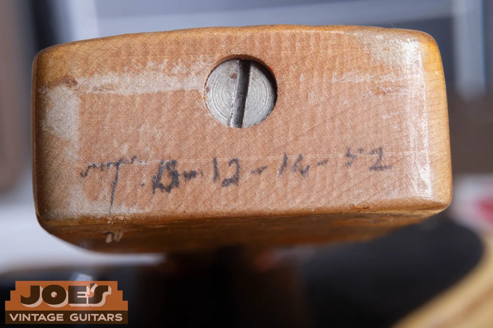 Penciled date on the maple neck heel