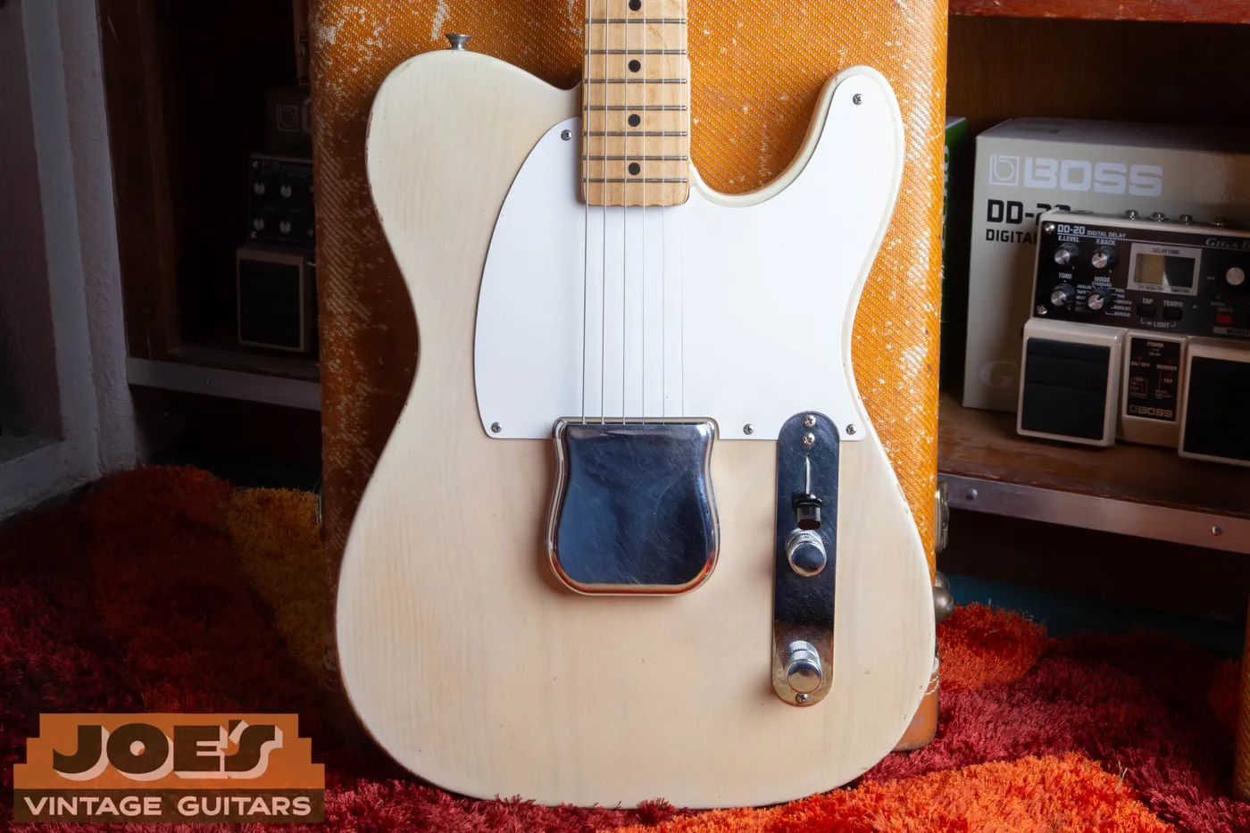 Original 1957 Fender Esquire in blonde with a white pickguard, maple neck, bridge pickup, and bridge cover