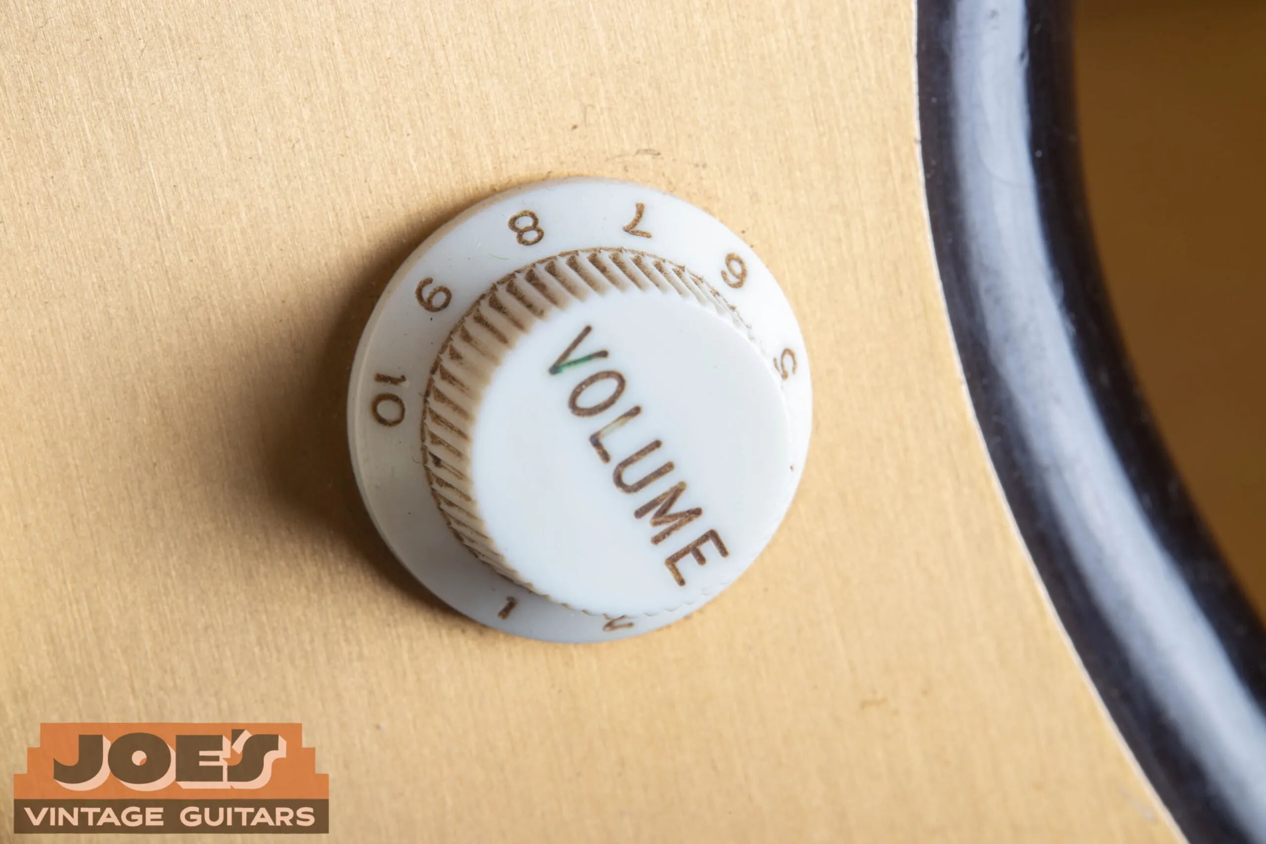 1959 Fender Jazzmaster Stratocaster-style white skirted dome knob, original pre-CBS lead circuit knob used 1958 through mid-1965 on Fender Jazzmaster