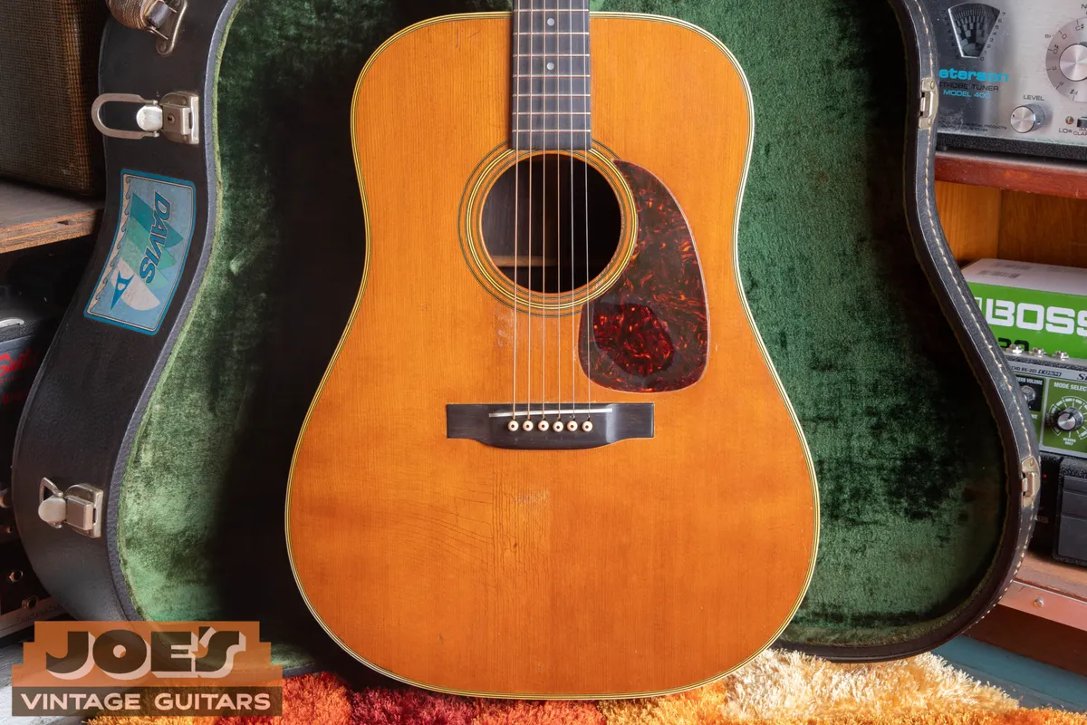Original 1959 Martin D-28 dreadnought in its green-lined case