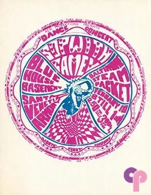 Psychedelic dance concert poster featuring the Baltimore Steam Packet