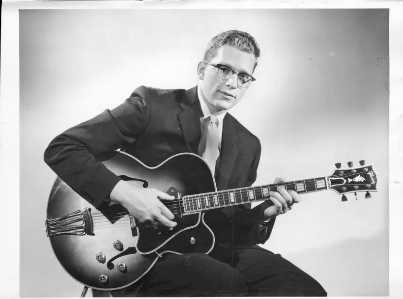 Original owner Don Majure with his sunburst 1957 Gibson Byrdland