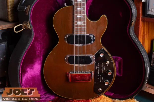 Full front of a vintage Gibson Triumph bass