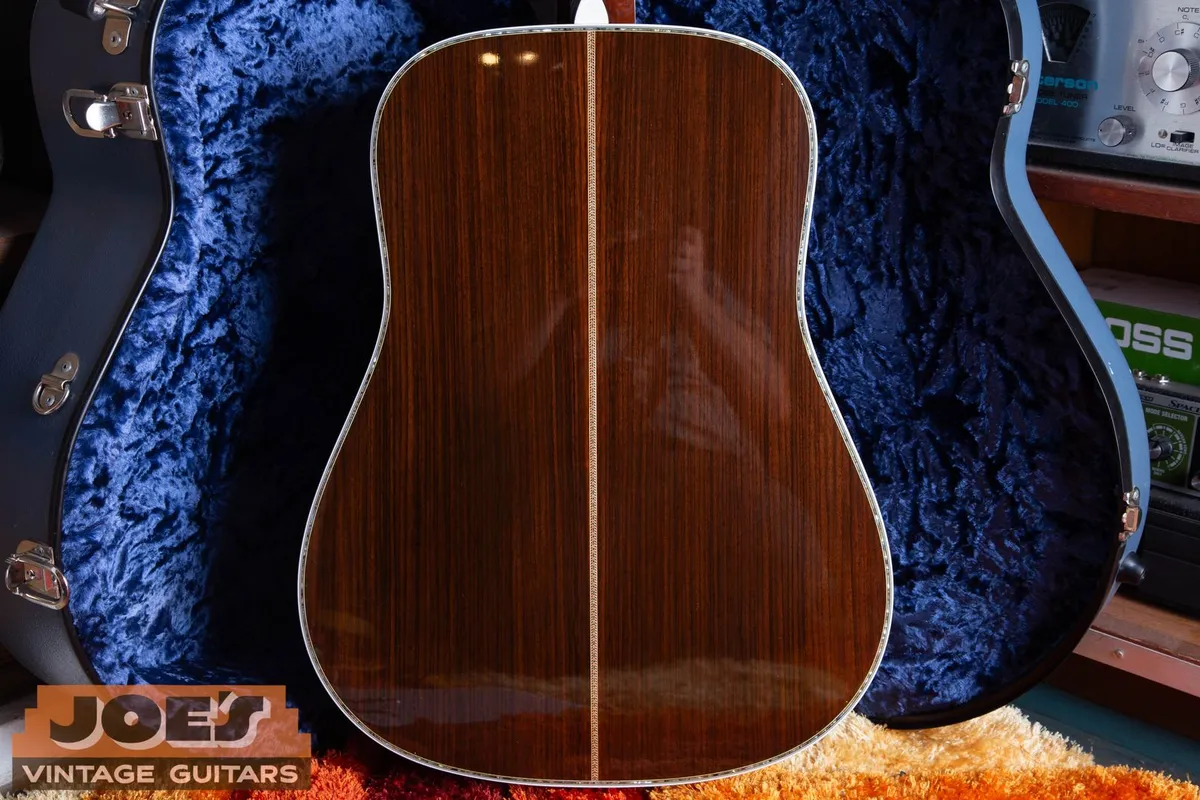 Back of a Martin D-45 showing East Indian rosewood grain