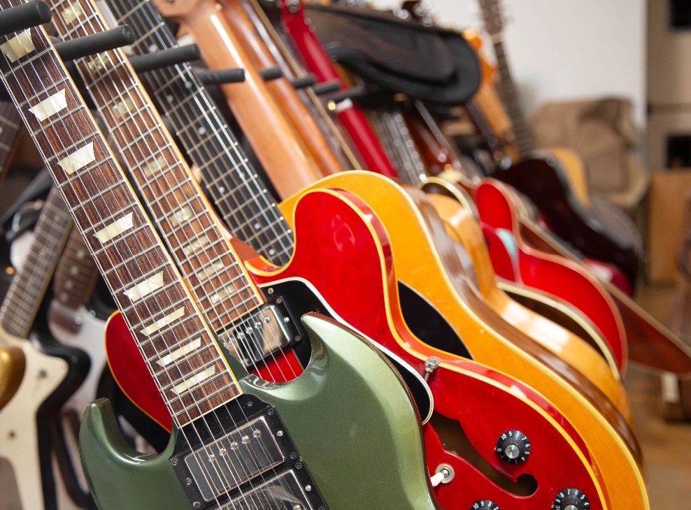 Large collection of vintage electric guitars